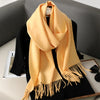 Women’s Long Winter Scarf – Cashmere Blend Shawl Hijab Wrap, Solid Colors, 200×33 cm (79×13 in) – 62 Colors