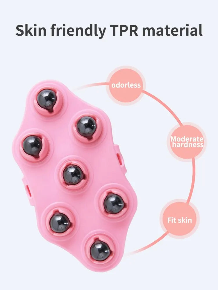 7-Roller Ball Neck & Back Massager — Handheld Meridian Body Roller for Muscle Relief