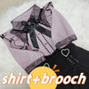 Kawaii Jirai Kei Lolita Y2K Japanese Style Peter Pan Collar Blouse Long Sleeve Sweet Bow Casual Aesthetic Top