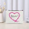 Thank You Makeup Bag Cosmetic Pouch - Merci Teacher Gift Travel Zipper Canvas Pouch (22 x 14 cm / 8.7 x 5.5 in)