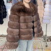 Women's White Faux Fox Fur Coat – Slim Plush Faux-Fur Winter Jacket