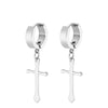1 or 15-Pair Punk Gothic Stainless Steel Cross Stud Earrings for Men & Women Tragus Cartilage Daith Helix Piercing