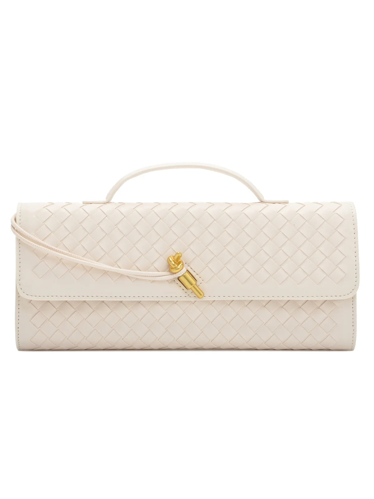 Woven Leather Baguette Shoulder Bag, Genuine Cow Leather Crossbody Handbag for Women