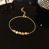 Adjustable 18K Gold-Plated Bracelet with Square Zircon and Rhinestones, Heart Chain for Women