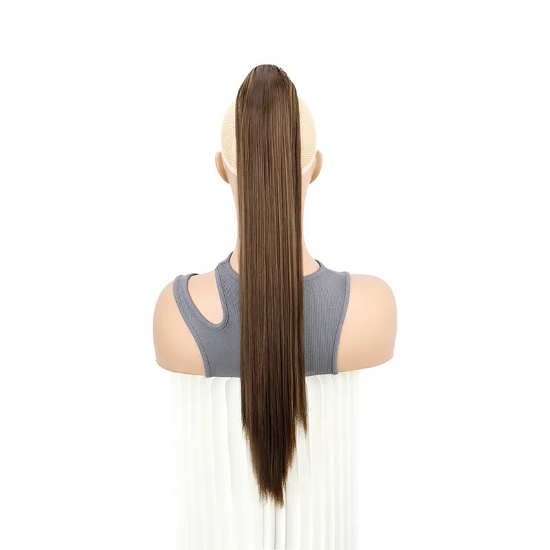 24-Inch (61 cm) Clip-In Straight Ponytail Hair Extension, Heat-Resistant Synthetic Claw Clip for Women, Blonde/Black