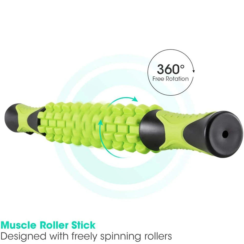 Muscle Roller Massage Stick 44 cm (17.3 in) - Deep Tissue Body Massager for Soreness, Cramp Relief & Recovery