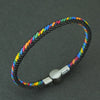 Handmade Ethnic Braided String Bracelet – Unisex Lucky Thread Couple Bangle with Magnetic Clasp, 18.5/20.5/22.5 cm (7.3/8.1/8.9 in)