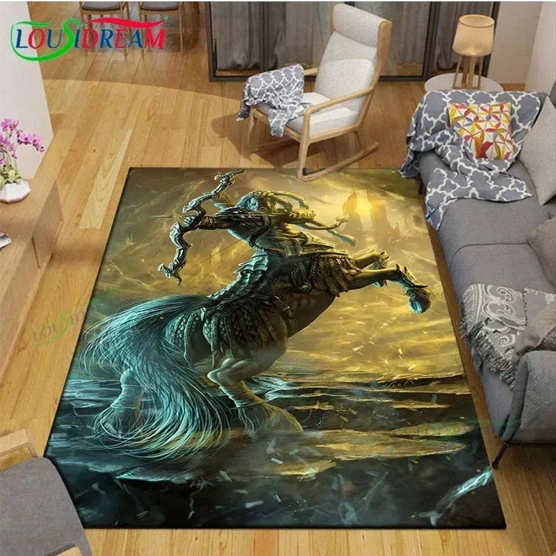 3D Mythical Beast Printed Area Rug Anti-Slip Polyester Carpet for Living Room, Kids Bedroom & Yoga Mat — Multiple Sizes (23.6×15.7–90.5×63 in / 60×40–230×160 cm)