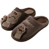 Women's Cotton Plush Lucky Cat Slippers - Cute Cartoon Warm Indoor Autumn/Winter Home Slippers