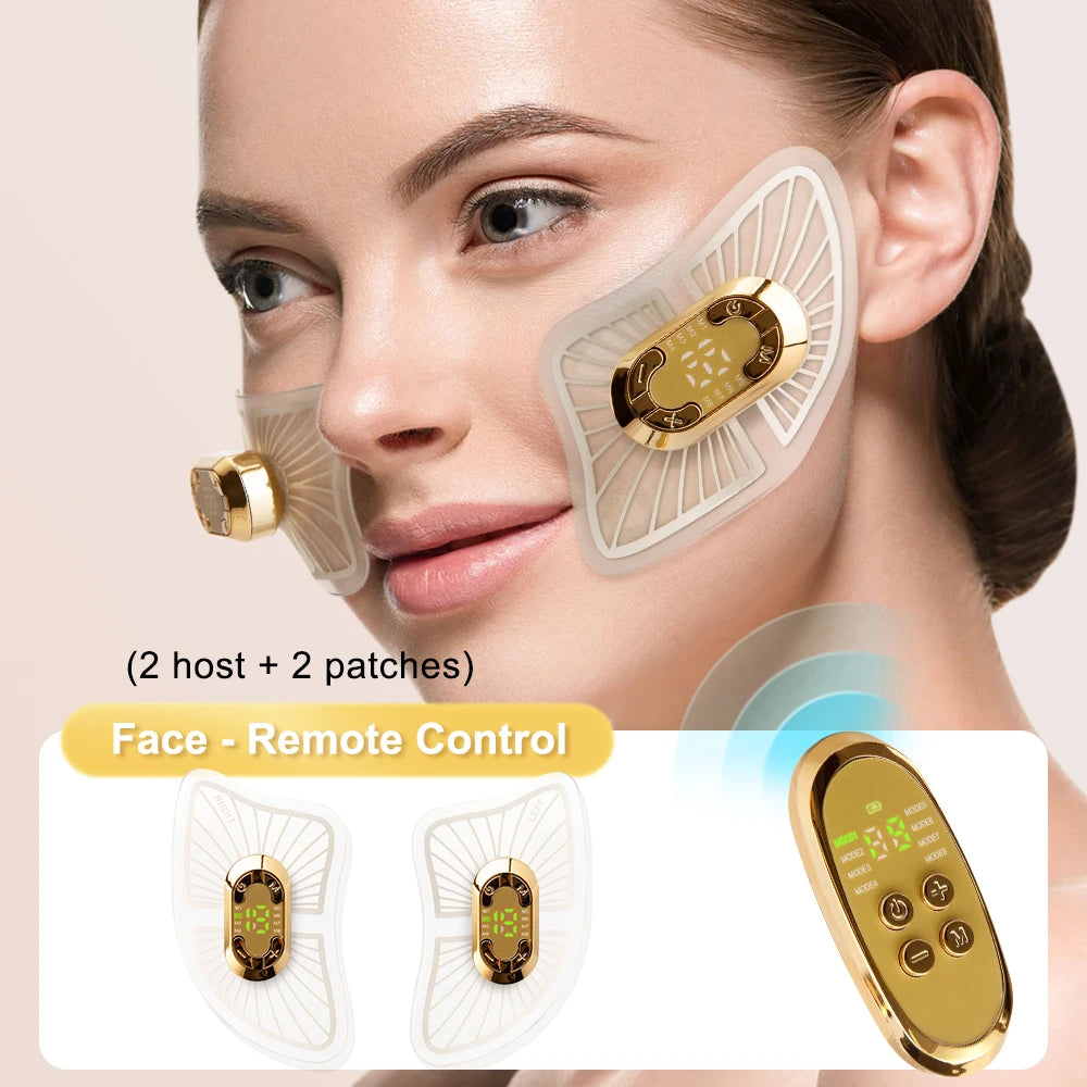 EMS Microcurrent Eye & Face Massager - Eye Lifting Device for Dark Circles, Puffiness & Wrinkle Reduction