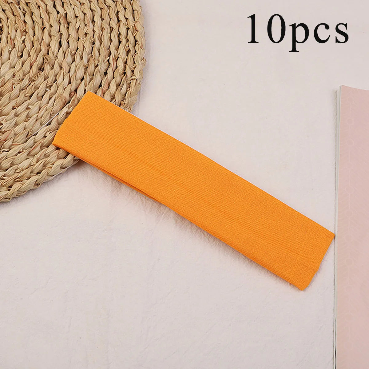 10-Pack Elastic Headbands for Women – Solid Color Sports, Yoga & Fitness Hair Bands