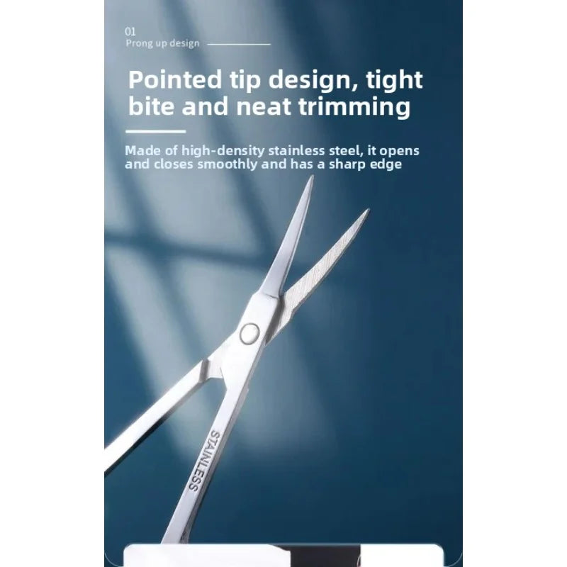 Professional Stainless Steel Cuticle Scissors – Curved Tip Small Manicure & Nail Art Dead Skin Remover