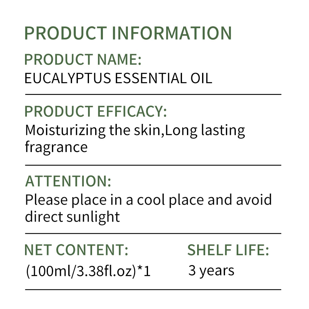 Pure Eucalyptus Essential Oil for Face & Body – Moisturizing Massage Oil | Eucalyptus Globulus