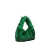 Hana Lau Women's Faux Fur Hobo Shoulder Bag – Soft Zipper Handbag, 27 cm x 14 cm (10.6 x 5.5 in)