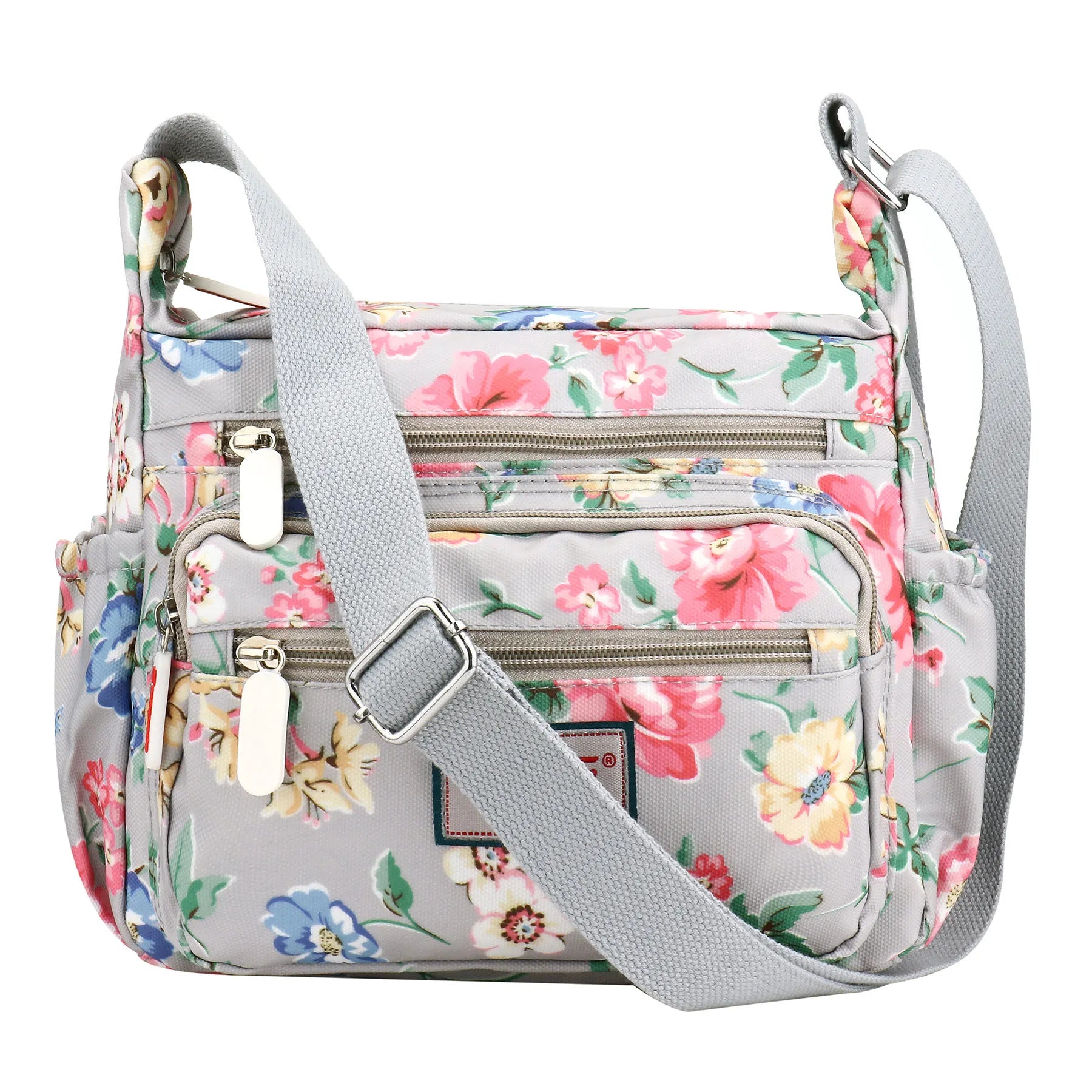 Floral Waterproof Multi-Pocket Crossbody Bag for Women – Casual Shoulder Messenger