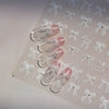 Gold Snowflake & Snowman 3D Self-Adhesive Christmas Nail Stickers with Rhinestones, 10.3 x 8 cm (4.06 x 3.15 in) Sheet