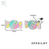 2-Pack Stainless Steel 20G (0.8mm) Butterfly Star Heart Stud Earrings 6mm (0.24in) Silver Tragus Helix Cartilage Piercing