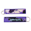 Anime Embroidered Keychain Double-Sided Key Fob 3 x 13 cm (1.2 x 5.1 in) for Backpacks Cars Motorcycles Gift