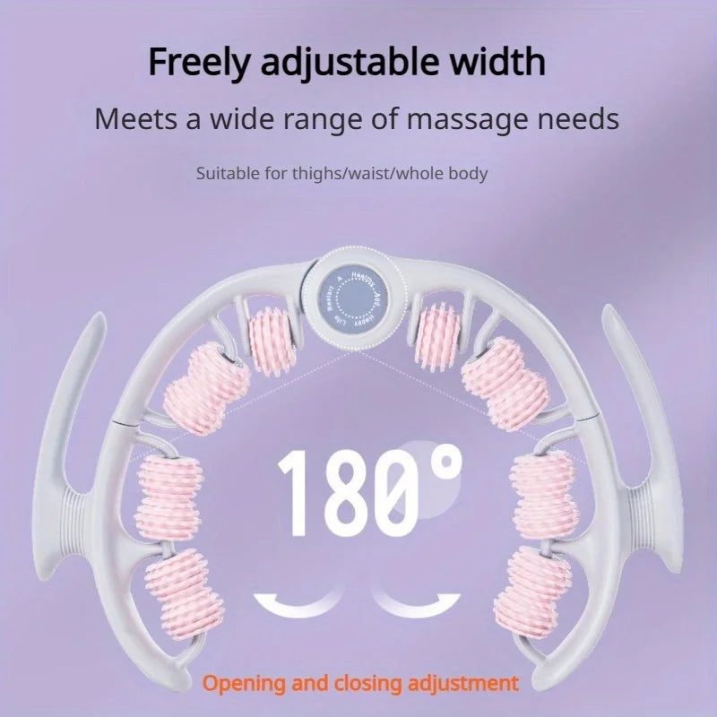 14-Wheel Yoga Fitness Roller with Leg Holders – Deep Tissue Muscle Massager & Mobility Trainer