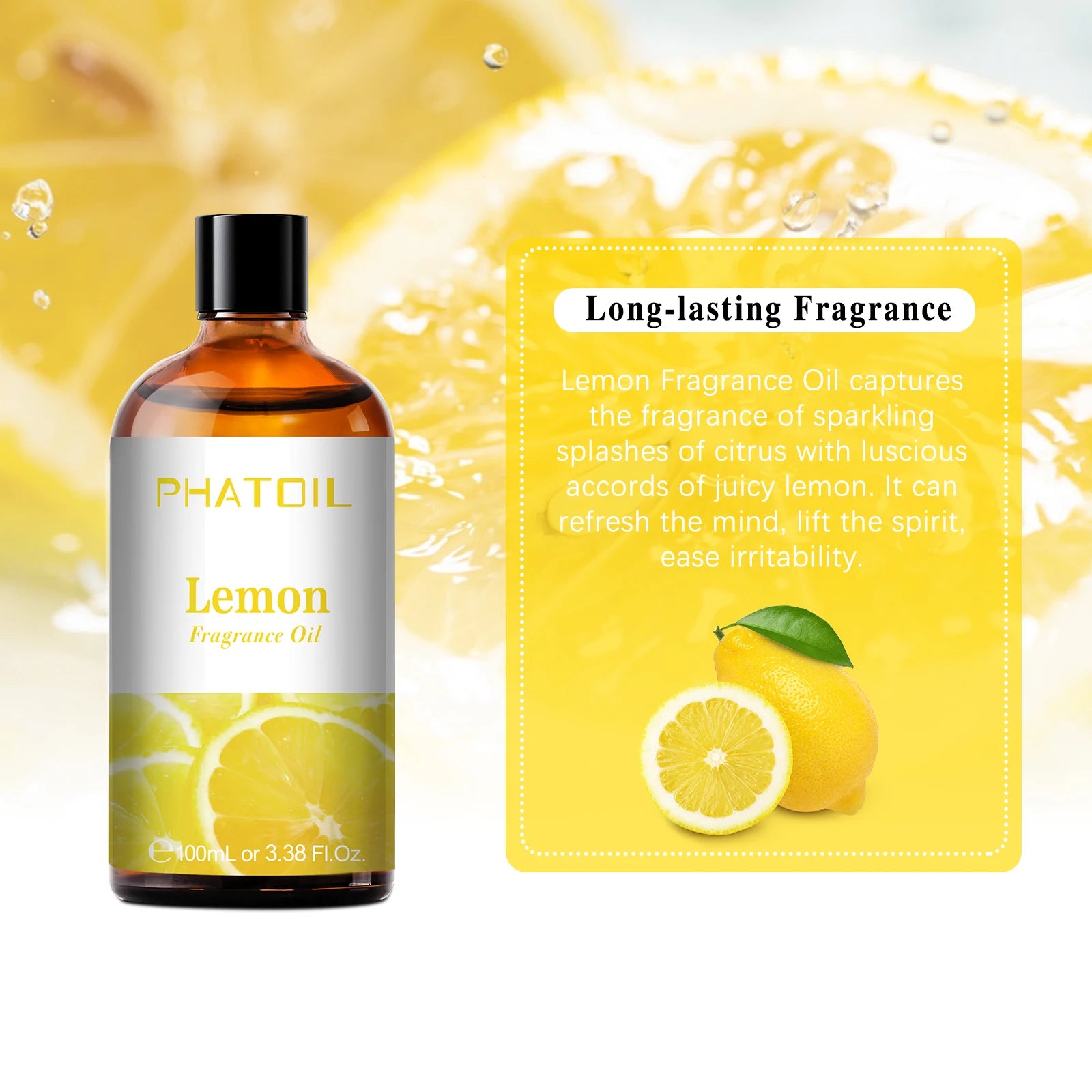 PHATOIL 100ml Aromatherapy Fragrance Oil — Coconut & Vanilla, Strawberry, Cherry, Lemon — 1/2/3-Pack for Diffuser, Candle Making & DIY