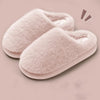 Women's Faux Fur Winter Slippers - Plush Toe-Cover Slip-Resistant House Slides with Thick Sole
