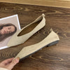 Women's Square Toe Vintage Leather Loafers Soft Comfortable Ballet Flats