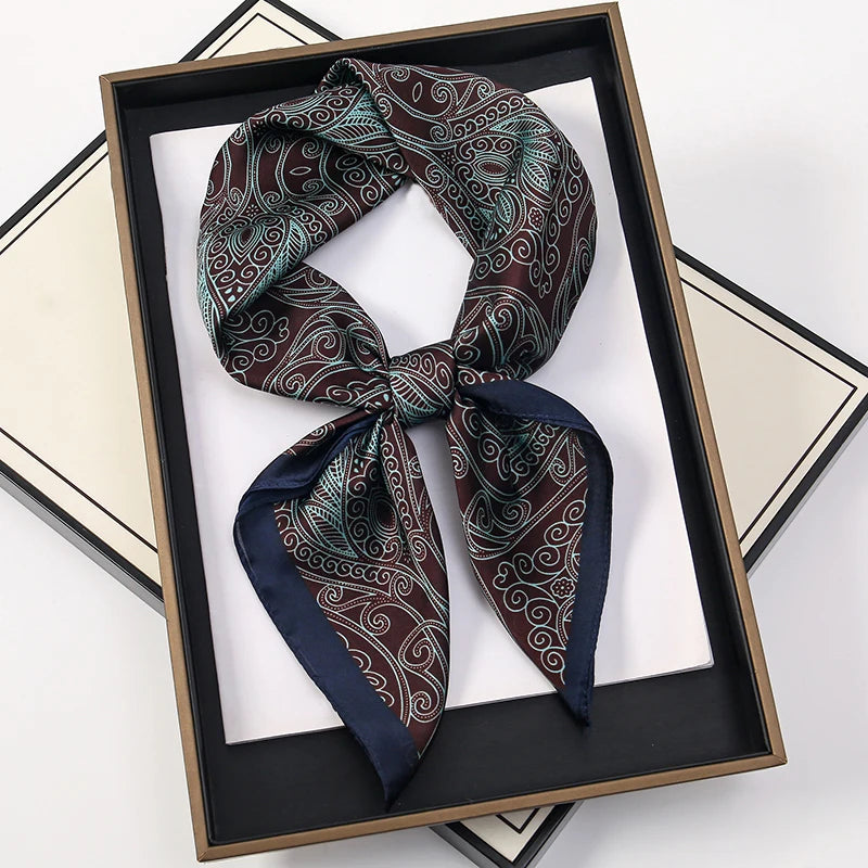 60 Colors Silk-Feel Satin Square Scarf 70 x 70 cm (27.6 x 27.6 in) — Women's Hair Wrap, Bandana, Foulard, Hijab