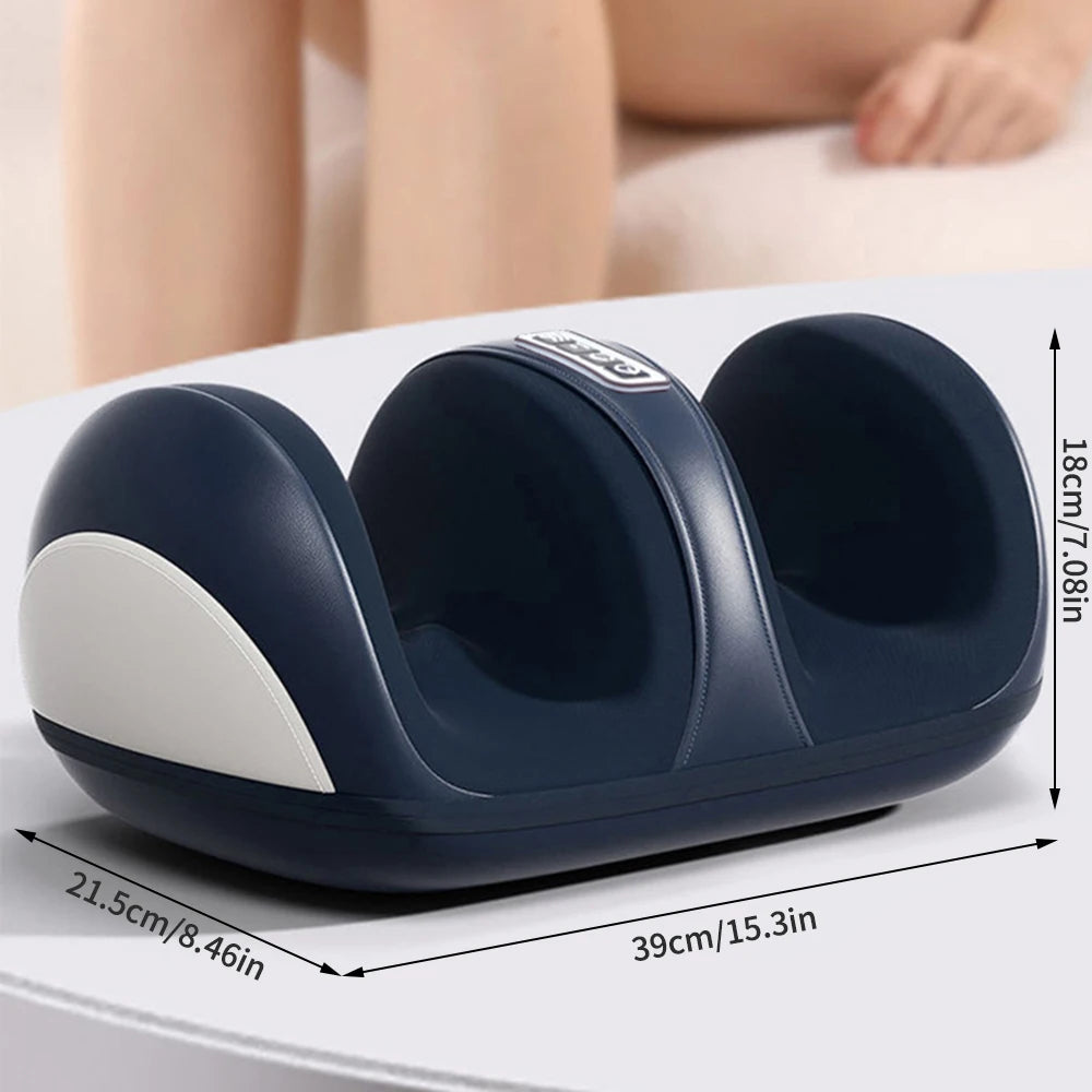 Extra-Large Electric Foot & Calf Massager - Deep Tissue Shiatsu with Heat and Rolling Kneading