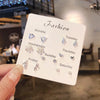 S925 Silver Needle Mini Stud Earrings Set for Women and Girls, Cute Geometric Fashion Jewelry Gift