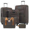 Softside 5-Piece Luggage Set – 20" (51 cm), 24" (61 cm), 28" (71 cm) Spinner Suitcases with Duffel & Toiletry Bag, TSA Lock, Oxford Fabric