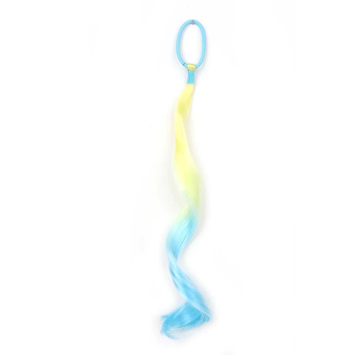 14-Inch (35 cm) Curly Colored Synthetic Ponytail Extension for Kids — Lightweight with Elastic Tie