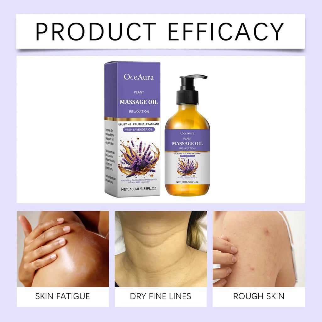 Lavender Essential Oil 100ml (3.4 fl oz) Aromatherapy Massage Oil for Stress Relief, Better Sleep & Skin Moisturizing