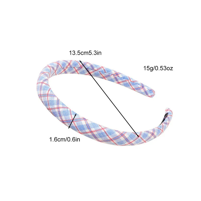 1/2/3-Pack Women's Solid & Plaid Fabric Headbands – Spring Summer Sweet Princess Head Hoops