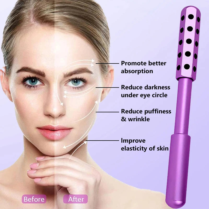 24 Germanium Face Massage Stick – Acupoint Roller Facial Massager & Gua Sha Tool for Women