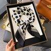 Luxury Square Silk-Feel Scarf 70 x 70 cm (27.6 x 27.6 in) Korean Fashion Floral Bandana Kerchief Wrap