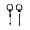 Punk Stainless Steel Stud Earrings Black – Unisex Vintage Hip Hop Ear Studs