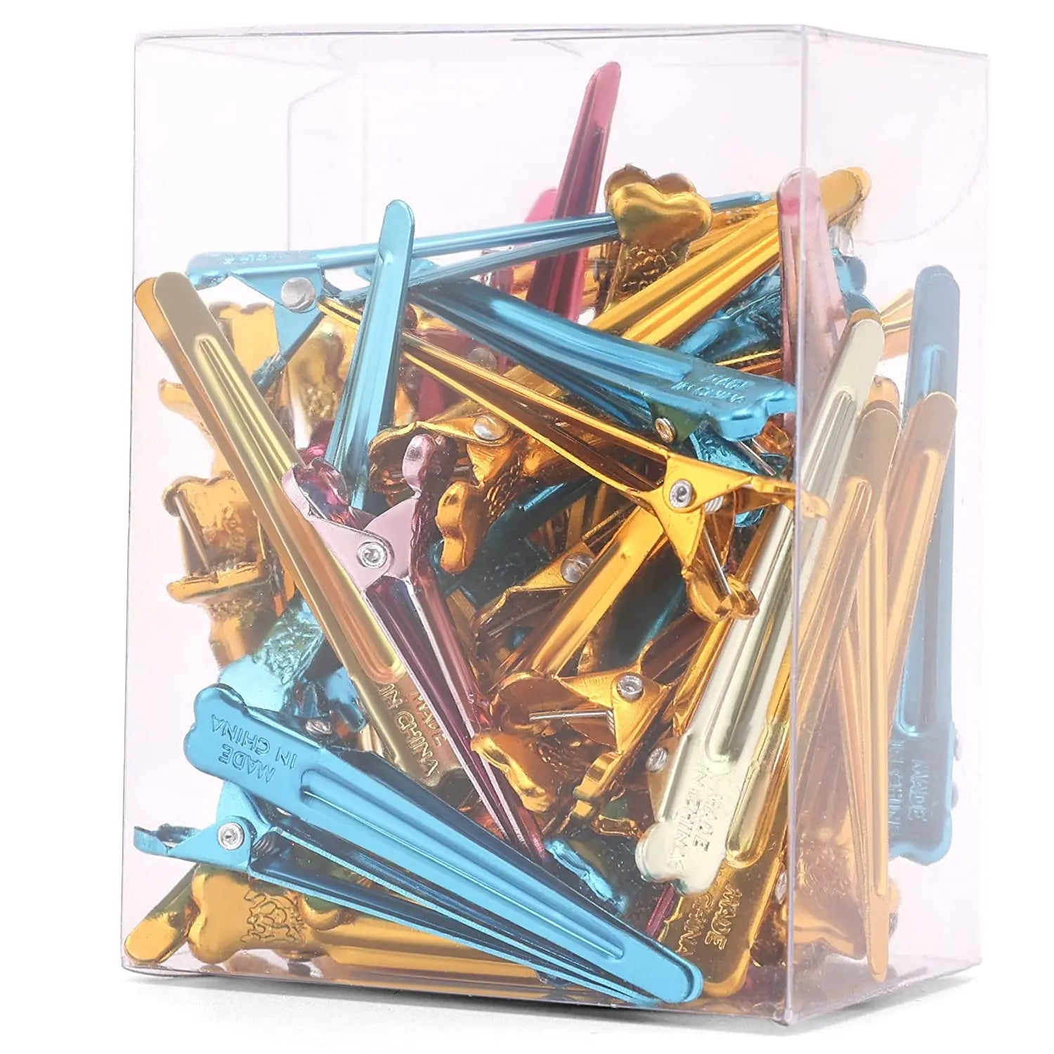 47-Piece Mini Metal Hairdressing Clips - Heat Resistant Colorful Hairpins for Salon & Home Styling
