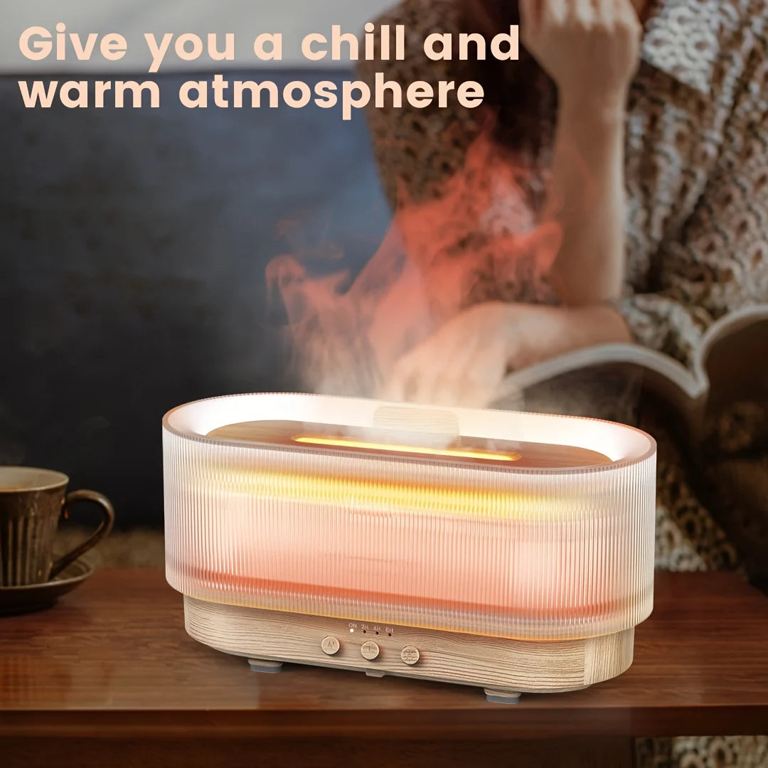 SEJOY Ultrasonic Cool Mist Humidifier & Aroma Diffuser — Portable Essential Oil Diffuser with LED Flame Lamp