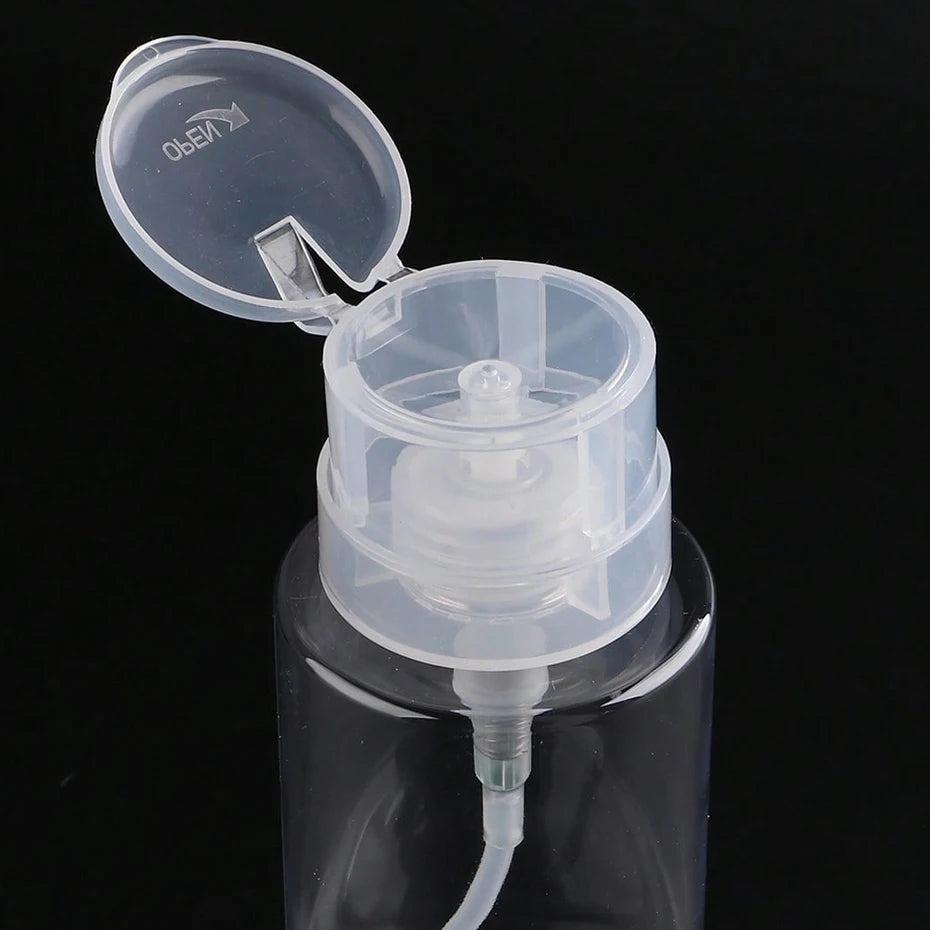 200ml (6.8 fl oz) Refillable Pump Bottle for Nail Polish Remover Press Dispenser — Manicure & Makeup Cleaner