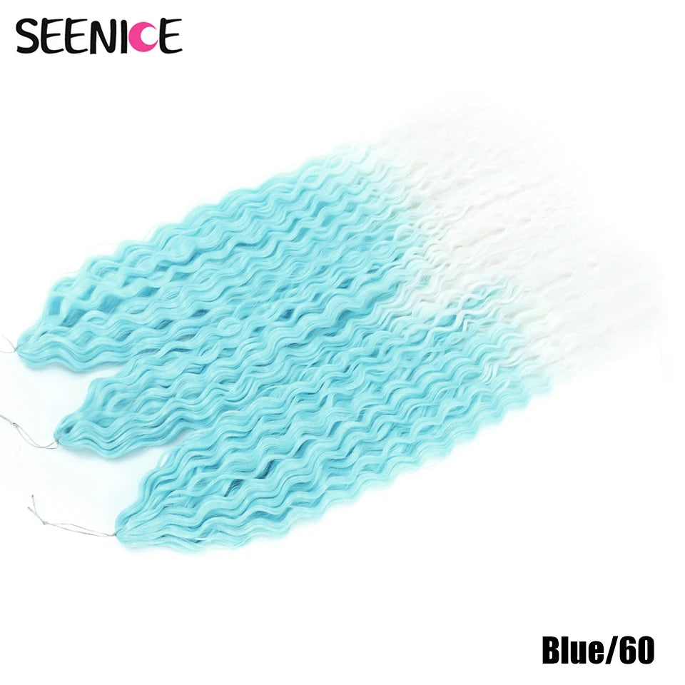 Ariel Water Wave Twist Crochet Braids – Ombre Synthetic Deep Wave Hair Extensions, 22 Inch (55 cm)