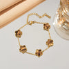 316L Stainless Steel Lucky Five-Petal Flower Bracelet for Women Plum Blossom Five-Leaf Clover Charm
