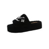 Women's Plush Faux Fur Slides Furry Flip Flop Home Party Slippers