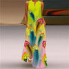 Women's V-Neck Maxi Dress with Pockets — Vintage Floral Print Sleeveless Flowy Beach Sundress