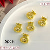 Flat Pearl & Rhinestone Nail Art Decorations - Metal Alloy Charms 1 Pack | Wreath Star Bow Butterfly Koi Manicure Accessories
