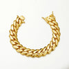 Rhombus Cuban Miami Link Chain Bracelet 8–14mm (0.31–0.55 in) Stainless Steel Gold — Hip Hop Rock Unisex