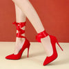 Pearl Bead Ankle-Strap Pumps Gold – Rhinestone Buckle High Heels 7cm (2.8in) & 10cm (3.9in) – Party Wedding Shoes, Plus Sizes to EU 45