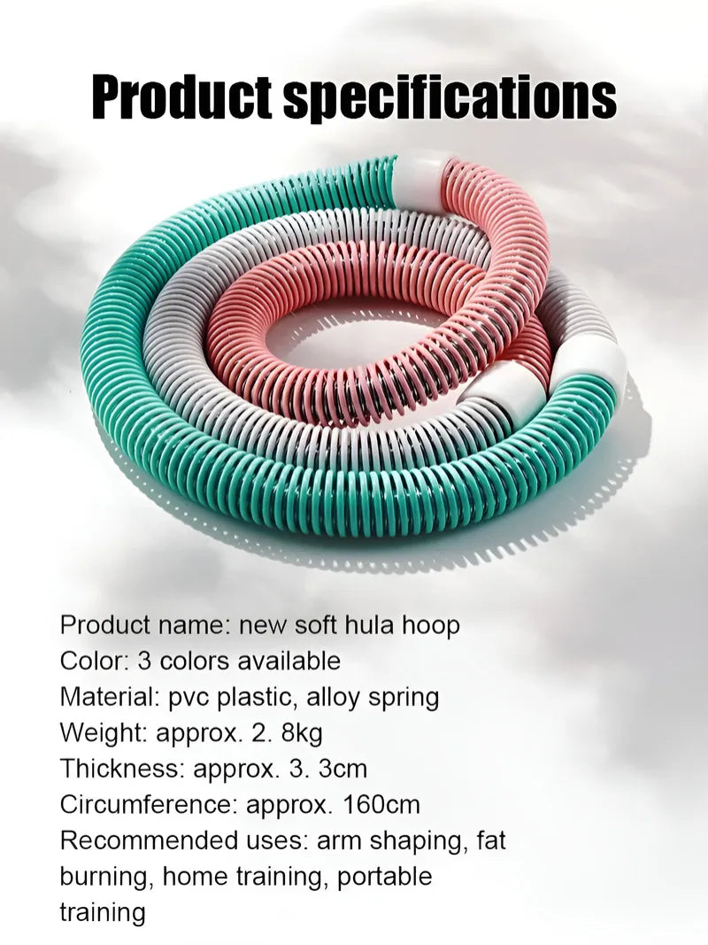 Weighted Tummy Tuck Hoop – Soft Spring Hula Hoop for Waist Training & Home Exercise