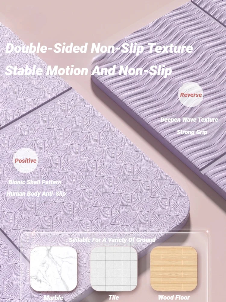 Foldable Yoga Mat 183 x 61 cm (72 x 24 in), 4mm – Eco-Friendly TPE Travel Mat | Double-Sided Non-Slip for Pilates, Yoga & Floor Workouts