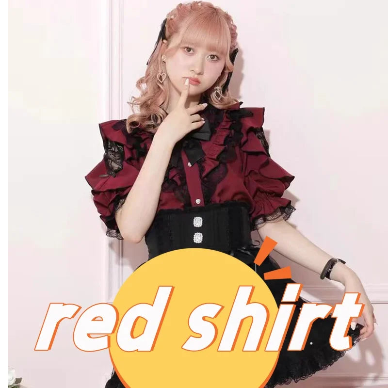 Kawaii Jirai Kei Lolita Y2K Peter Pan Collar Blouse Long Sleeve Cute Japanese-Style Aesthetic Top