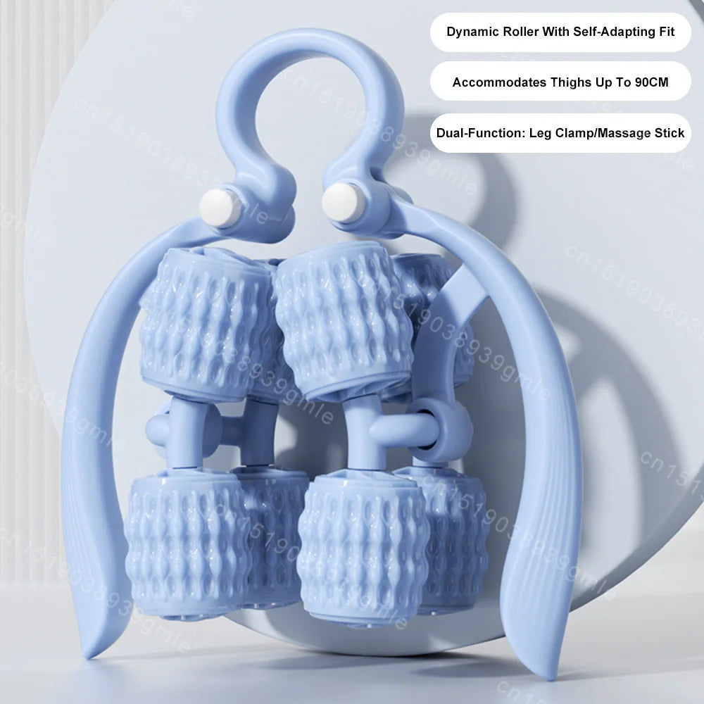 8-Wheel Full-Coverage Leg & Thigh Massage Roller — Anti-Cellulite Calf, Arm & Waist Muscle Massager